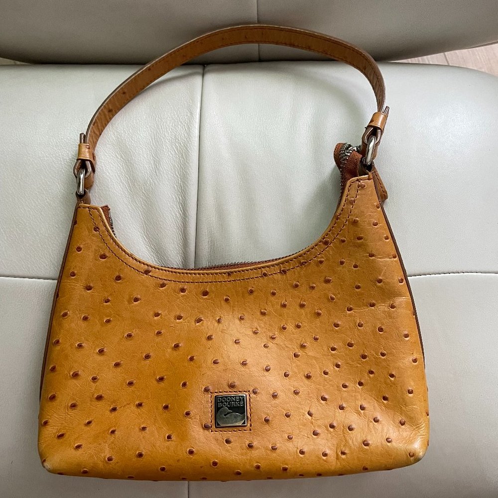 Dooney & Bourke Ostrich Leather Hobo Shoulder Bag